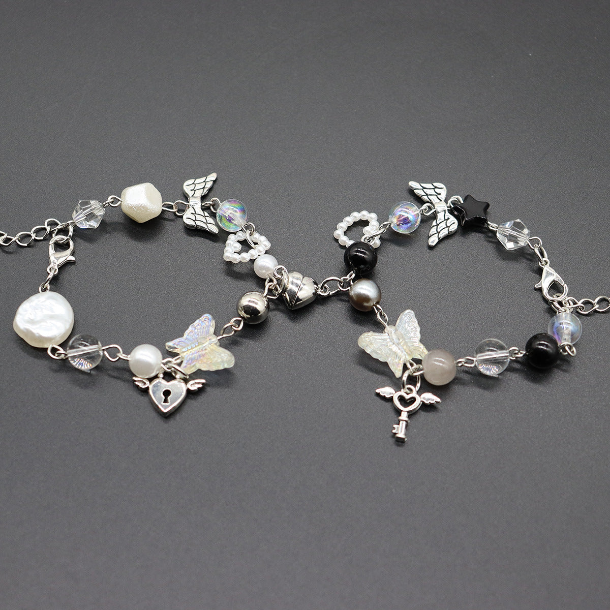 White Dice Hip Hop Butterfly Five-pointed Bracelets