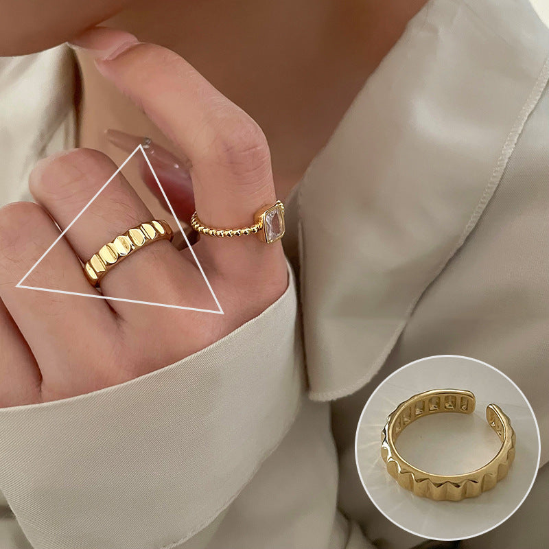 Korean Style First Line Winding Twist Open-end Temperament Rings