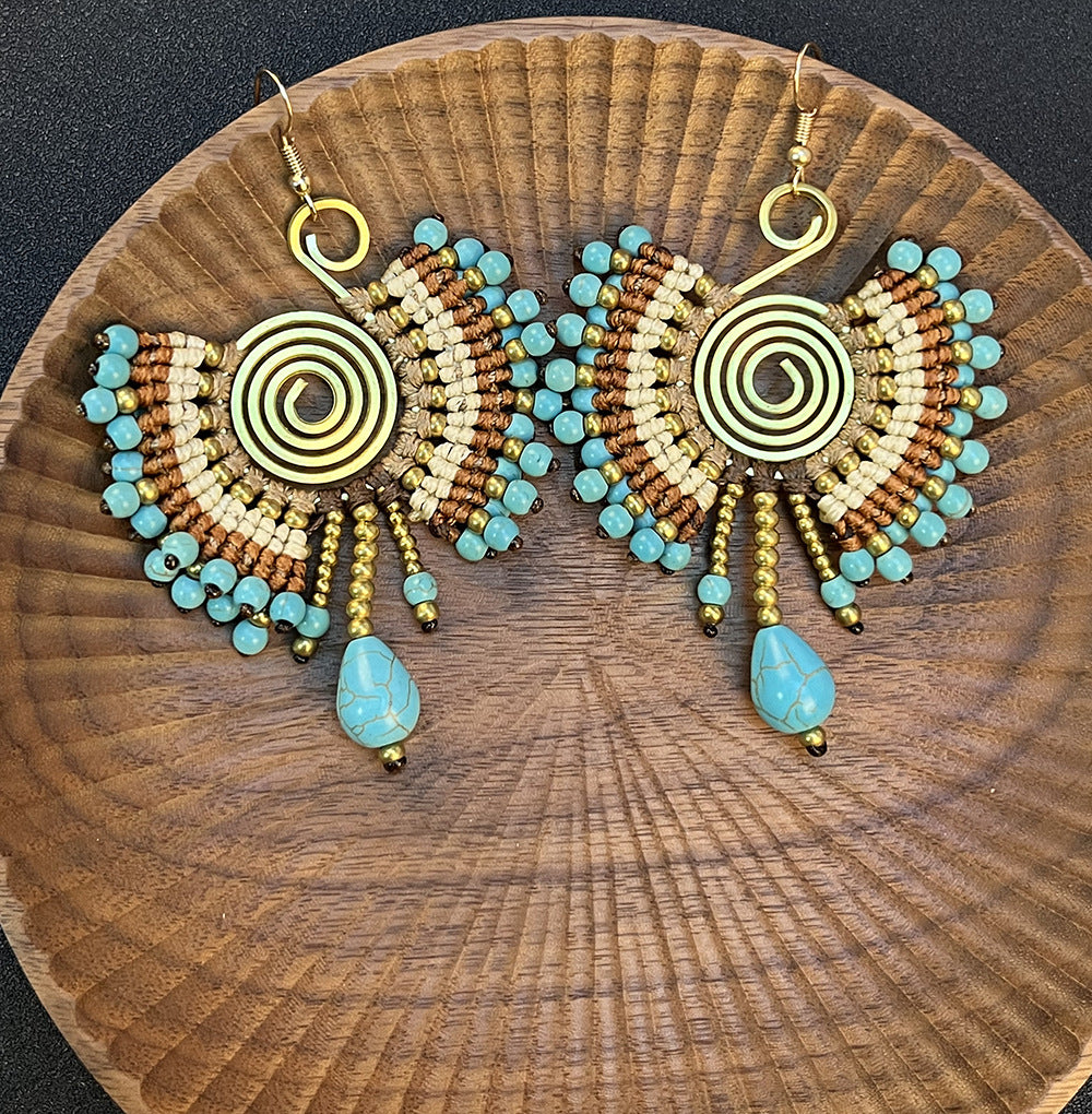 Women's Ethnic Style Handmade Weave Vintage Vacation Rings