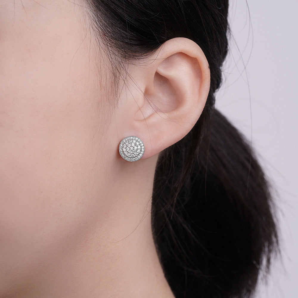 Full Zircon Hip Hop Female Advanced Versatile Earrings