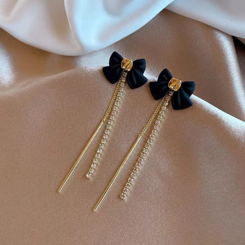 Sier Needle Cool Lady Temperament Butterfly Earrings