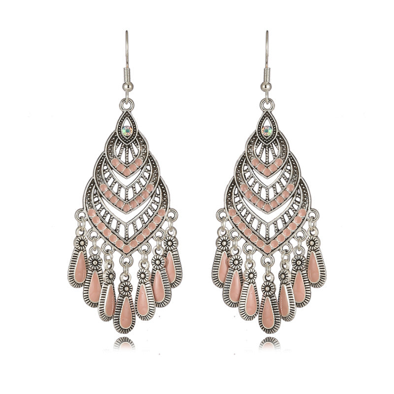 Spot Drill Drop Oil Vintage Craft Earrings