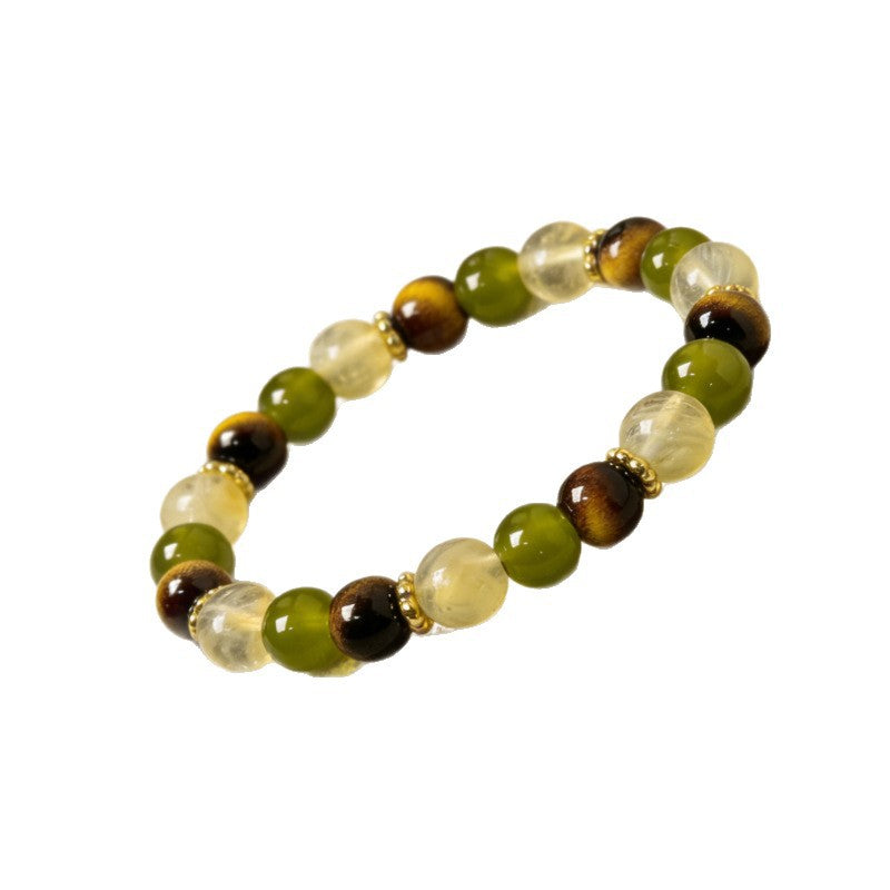 Stone Tigereye Watermelon Crystal Glass Hand Bracelet