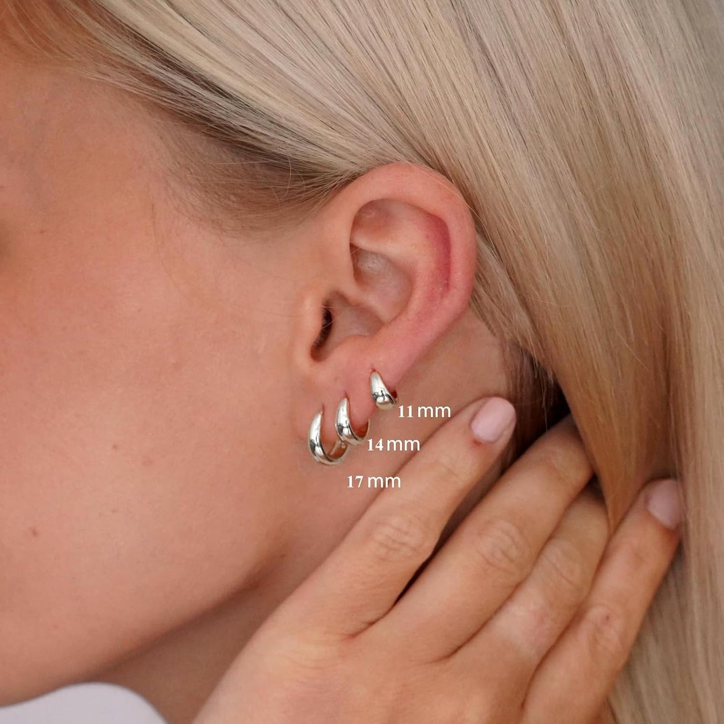 Simple Pieces Suit Sier Ear Stacked Earrings