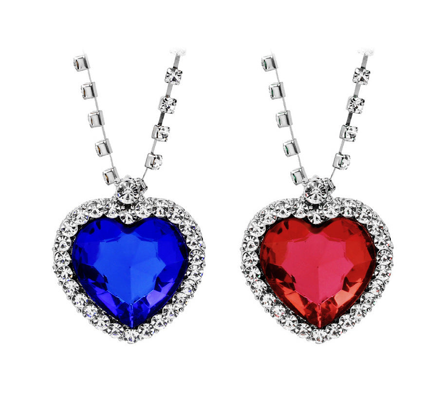 Series Fashion Ornament Blue Titanic Heart Necklaces