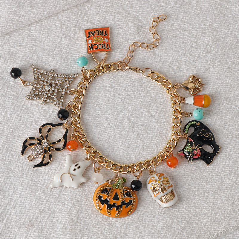 Halloween Diamond Spider Ghost Pumpkin Skull Bracelets
