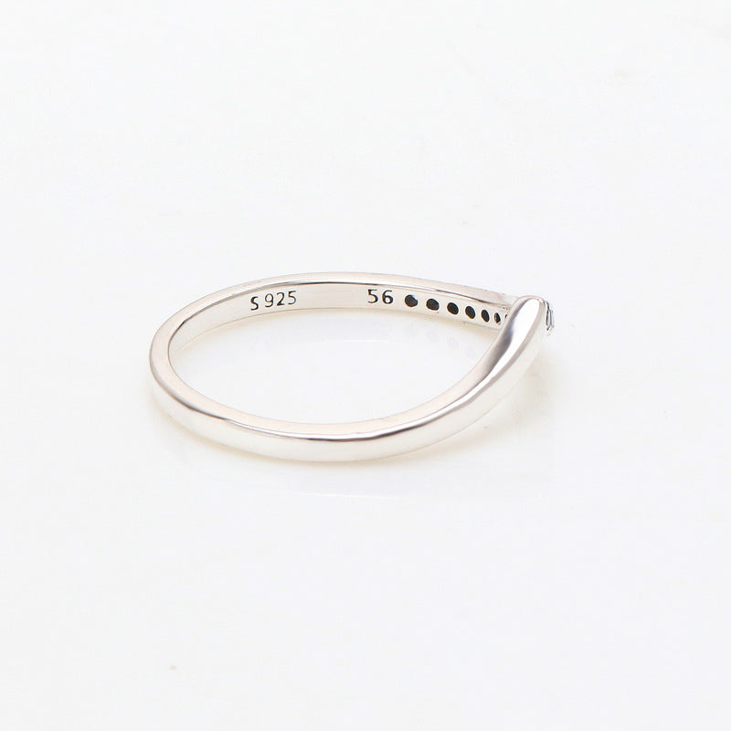 Sier-plated Unilateral Pave Bone Affordable Luxury Rings