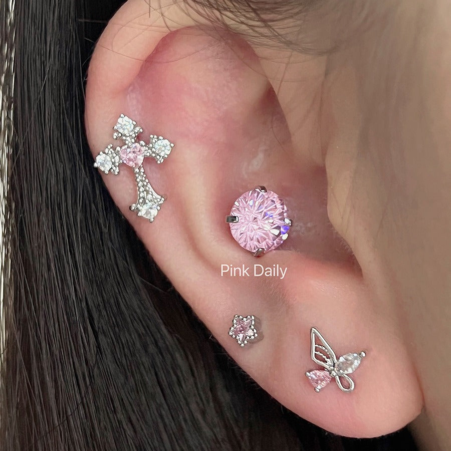 Twist Screw Fireworks Cutting Pin Niche Earrings