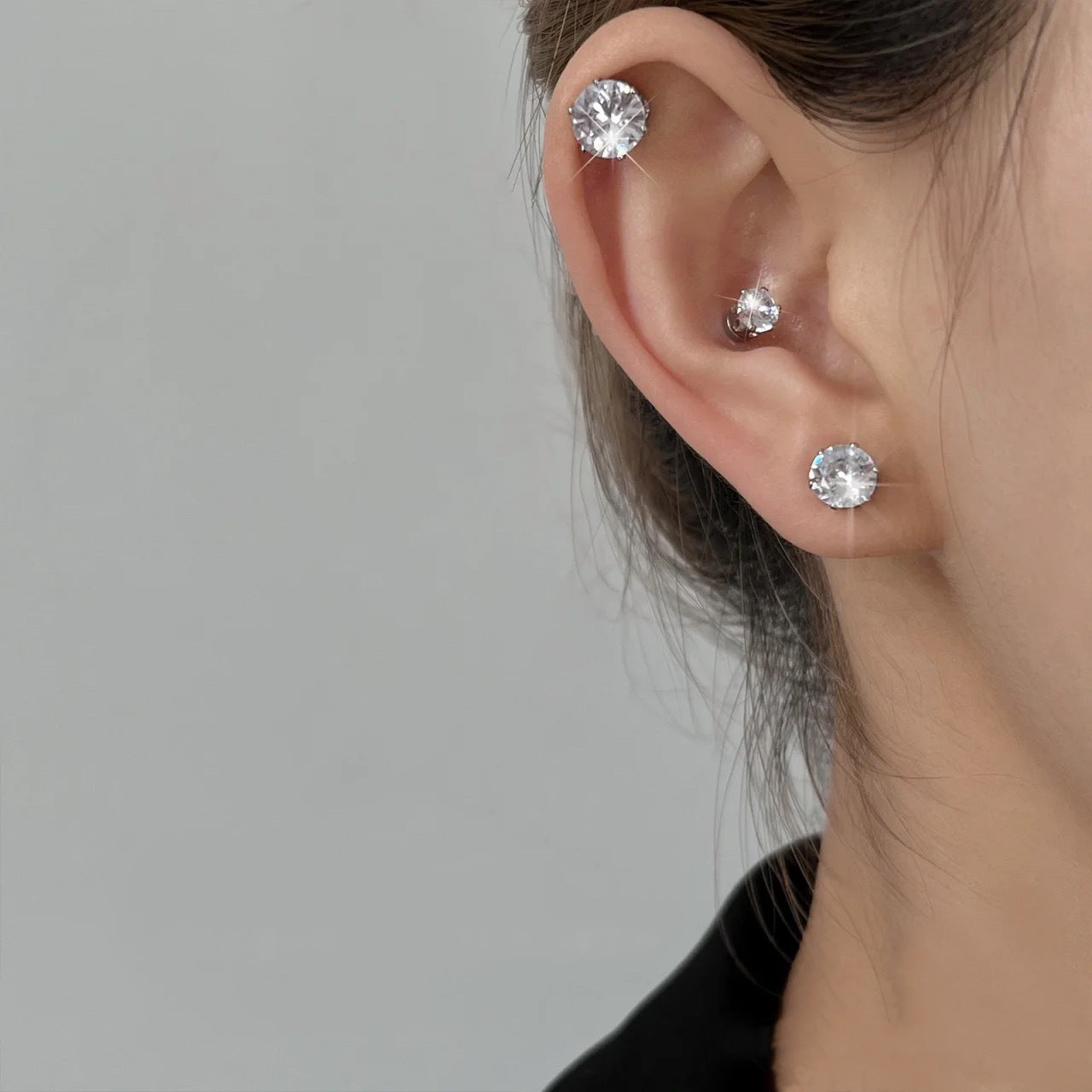 Flash Ear Bone Pin Magnet Male Magnetic Suction Stud Earrings