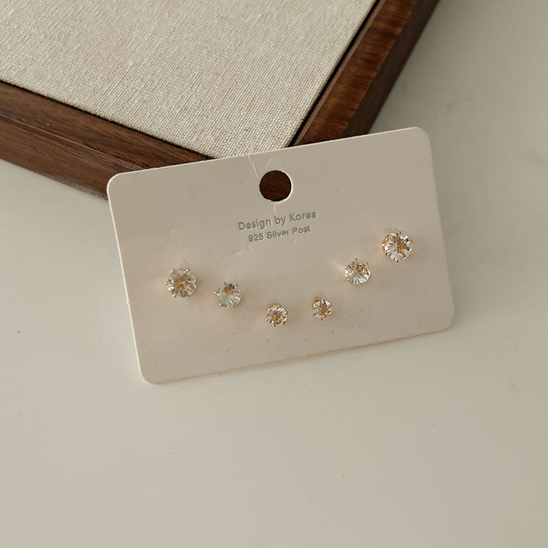 Women's Needle Unique Small Exquisite Set Ear Earrings