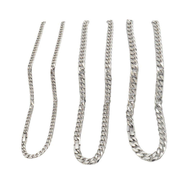 Foreign Personalized Simple Single Woven Six-sided Grinding Titanium Necklaces