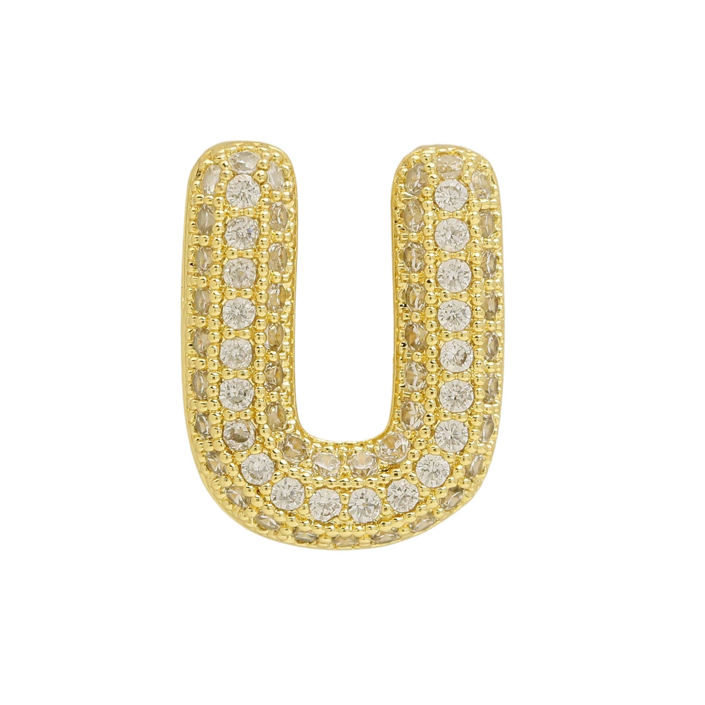 Golden Chubby Balloon Bubble Zircon Letter Bracelets