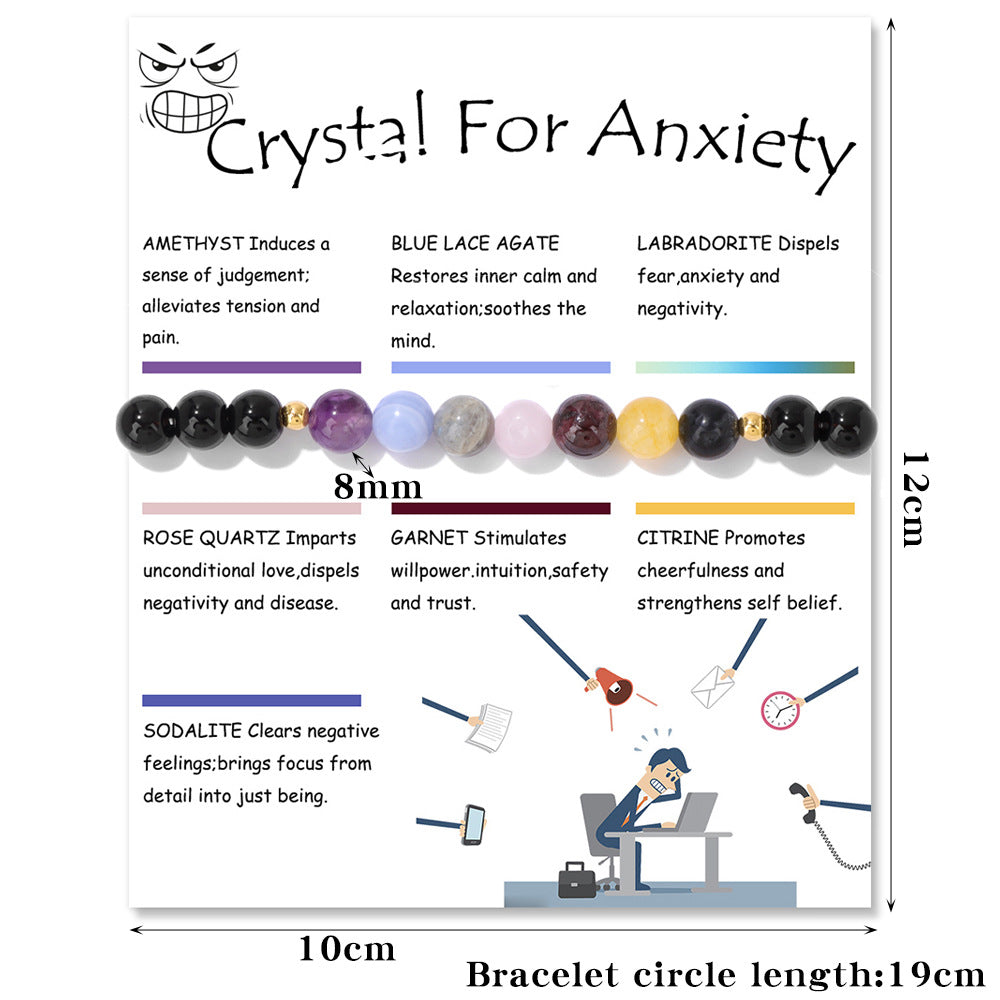 Natural Stone Colorful Beads Elastic String Bracelets