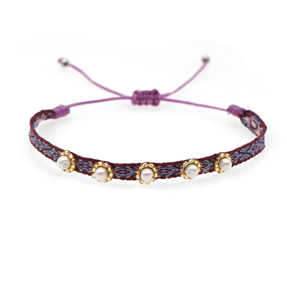 South American Hand-woven Twin Female Columbia Ethnic Style Webbing Bracelets