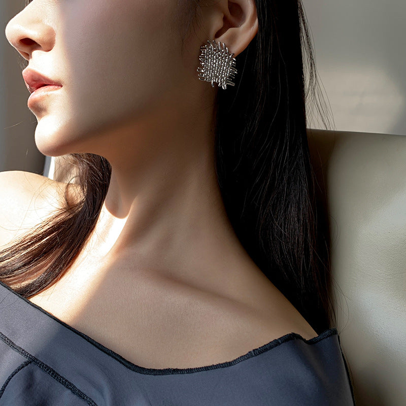 Geometric Metal Weave Vintage Design Exaggerated Earrings