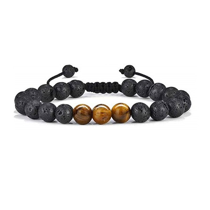 Turquoise Woven Lava Stone Adjustable Volcanic Bracelets