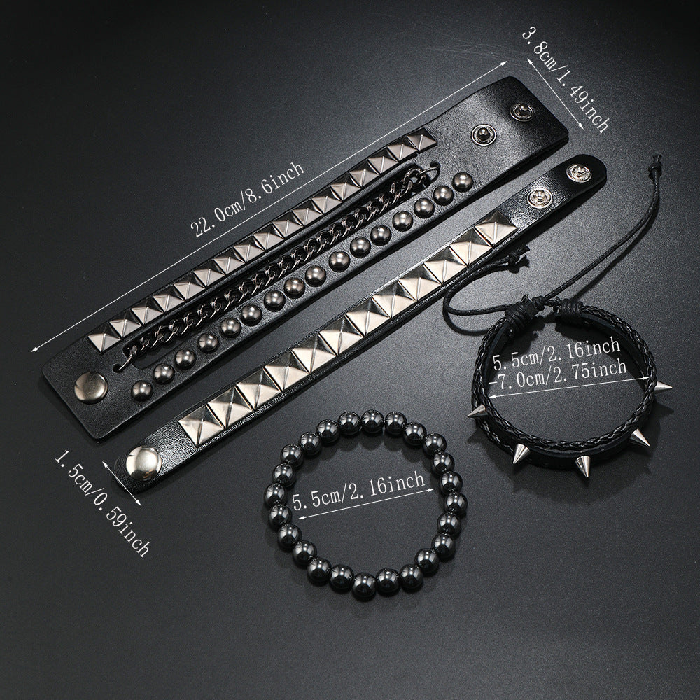 Men's Punk Chain Personalized Hip Hop Rivet Bracelets