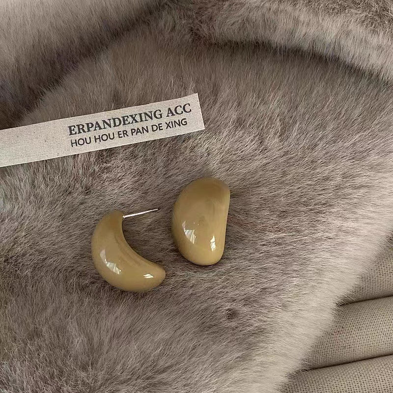 Sier Needle French Retro Personality Minimalism Earrings