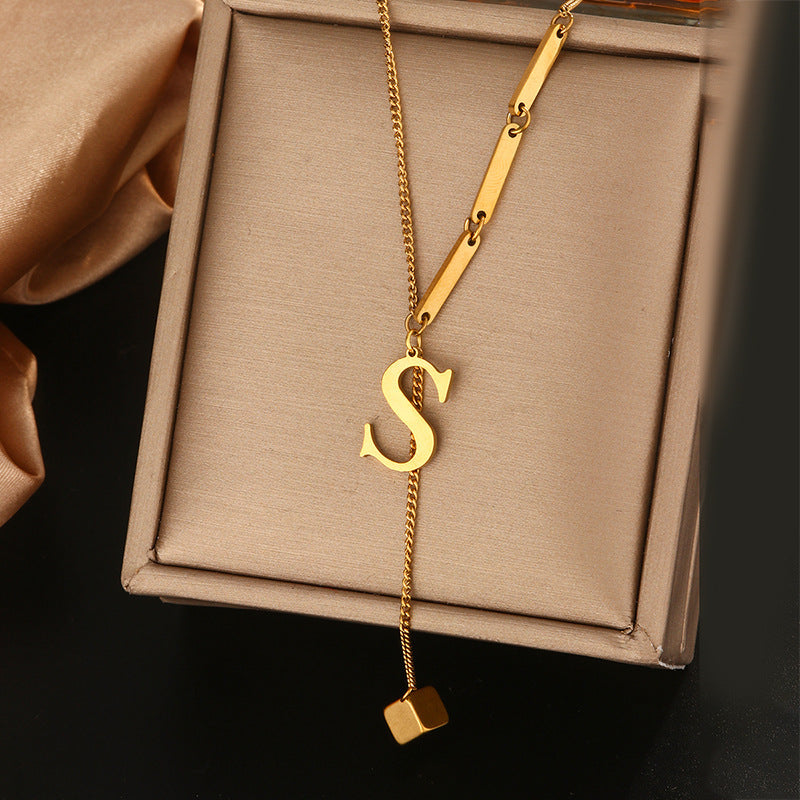 Clavicle Chain Female Letters Do Not Fade Simple High Necklaces