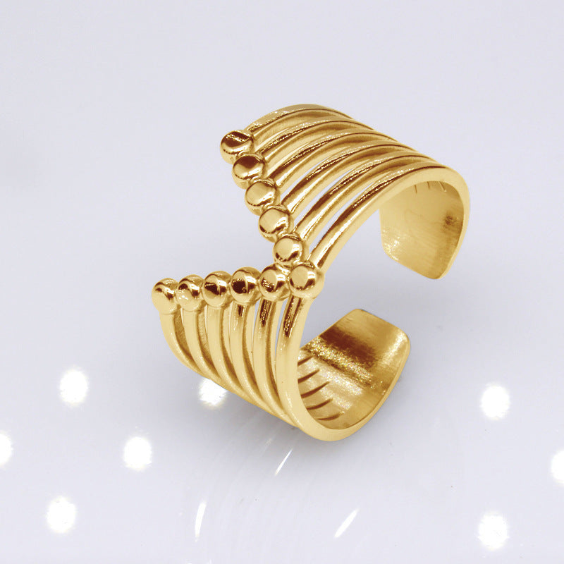 Women's & Men's Open Stainless Steel Type Adjustable Geometric Rings