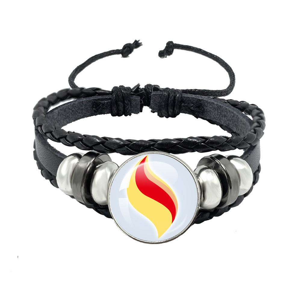 Women's & Men's Leather Time Stone Woven Hand Jewelry Bracelets