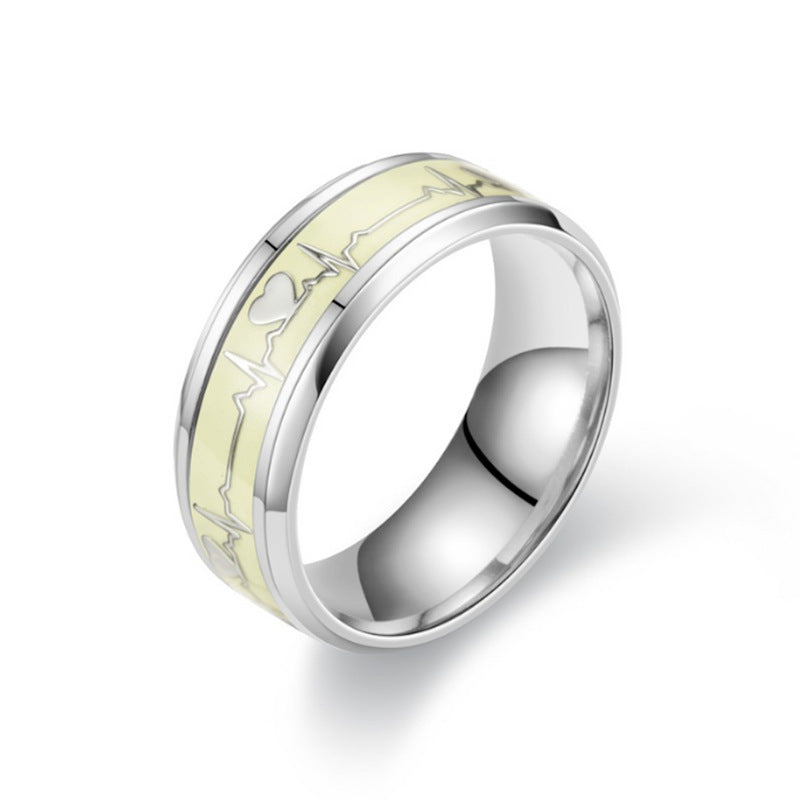 Personality Trendy Love Heart-shaped Titanium Steel Rings