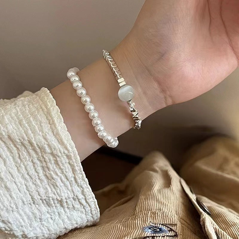 Sier Shining Full Diamond Design Niche Bracelets