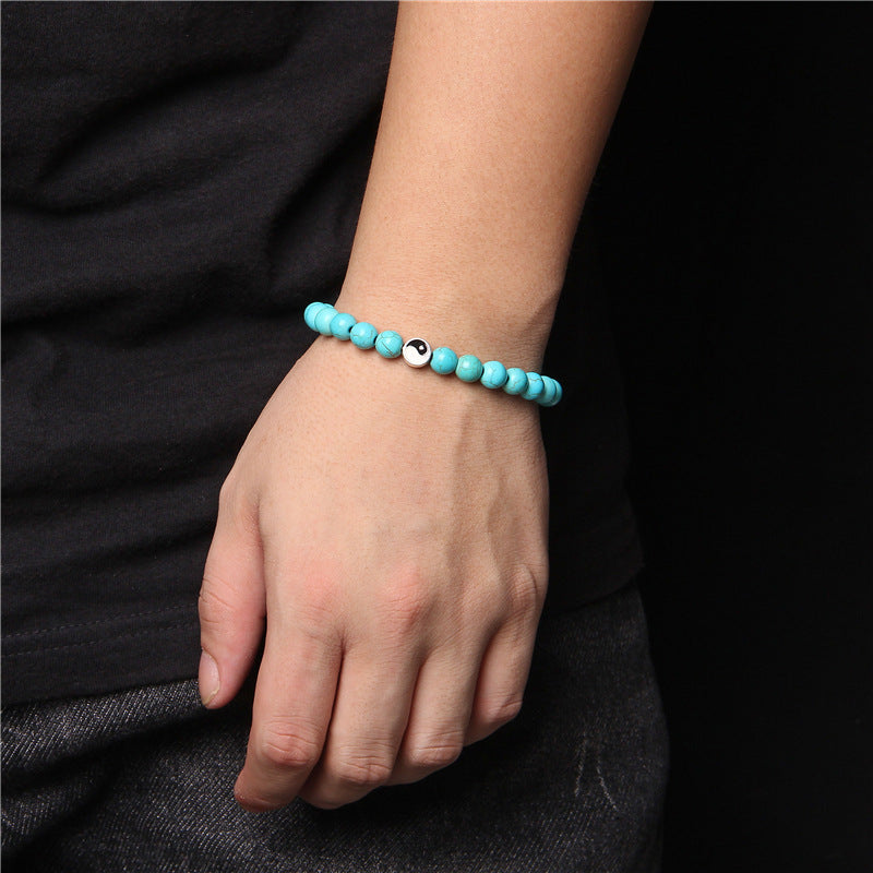 Women's & Men's Pulling Rope Vintage Turquoise Beads Couple Bracelets
