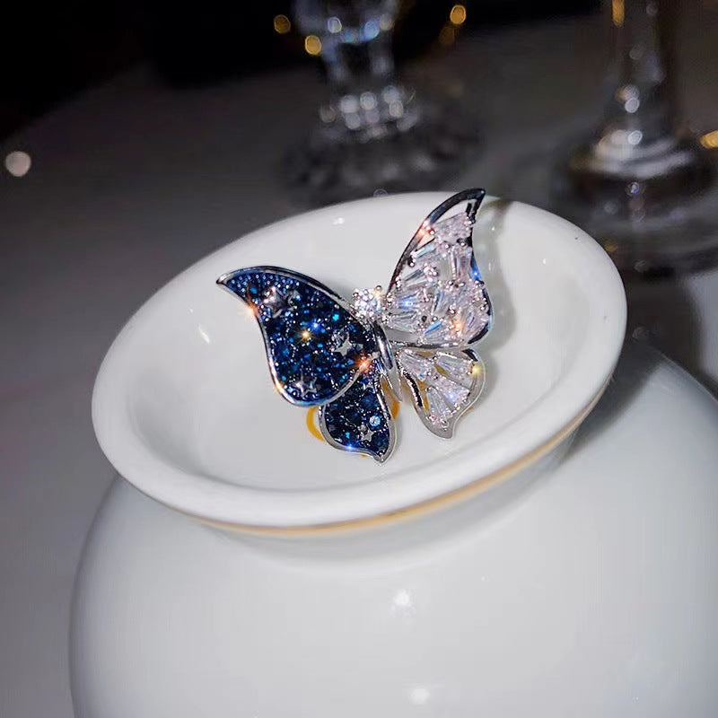 Butterfly Open-end Adjustable Female Fashion Light Rings