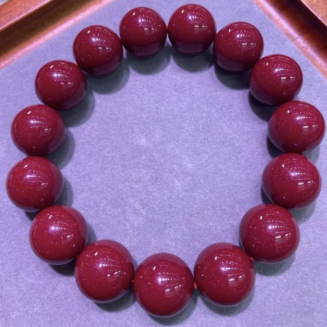 Women's Purple Gold Sand Cinnabar Beaded Single Ethnic Bracelets