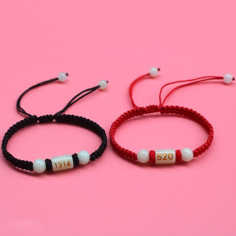 Women's & Men's Luminous Couple Woven Carrying Strap Red Rope Commemorative Girlfriend Bracelet