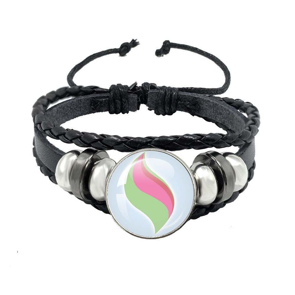 Women's & Men's Leather Time Stone Woven Hand Jewelry Bracelets