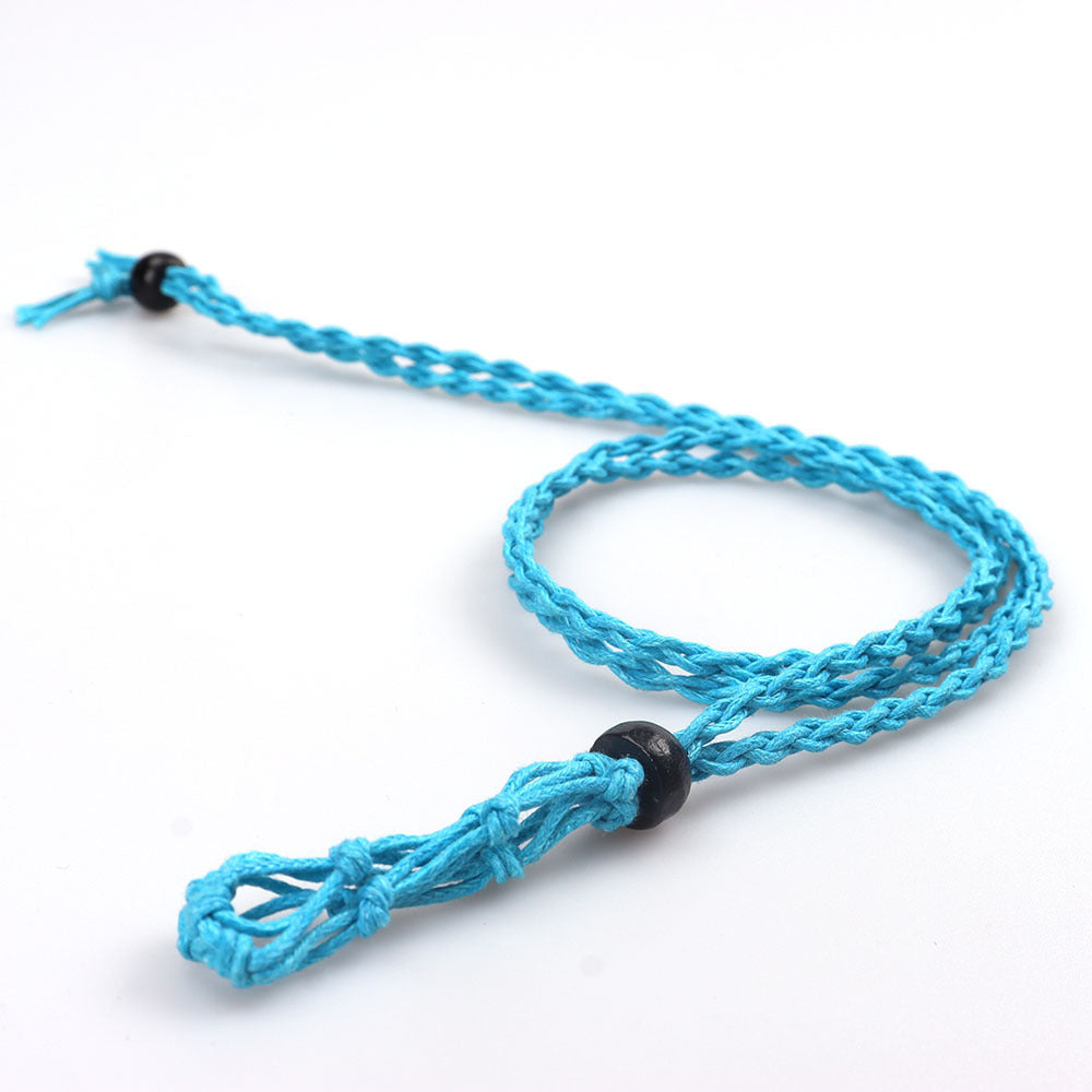 Women's Weave Natural Stone Rope Net Bag Necklaces