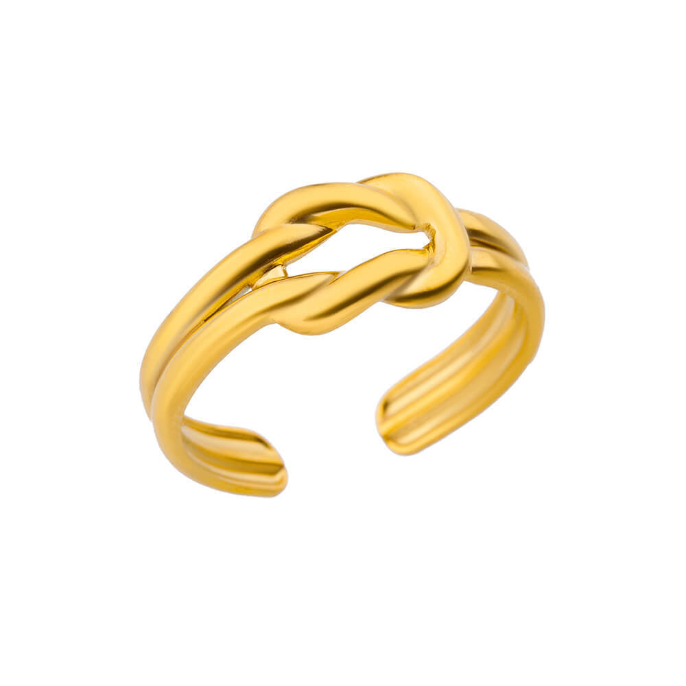 Snake Gold-plated Stainless Steel Oil Pressure Four-leaf Rings