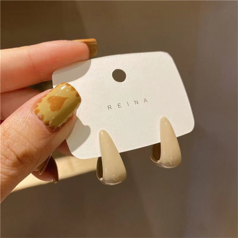 Simple Female Sier Light High-grade Small Ear Earrings
