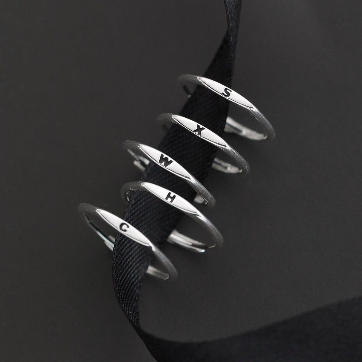 Love Lodge Sterling Sier Letters Niche Design Fashion Rings