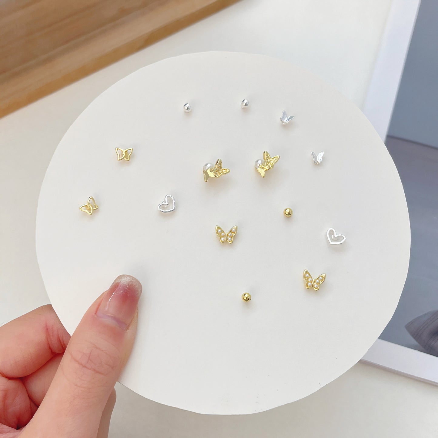 Pair Pack Sier Suit Cute Sweet Earrings