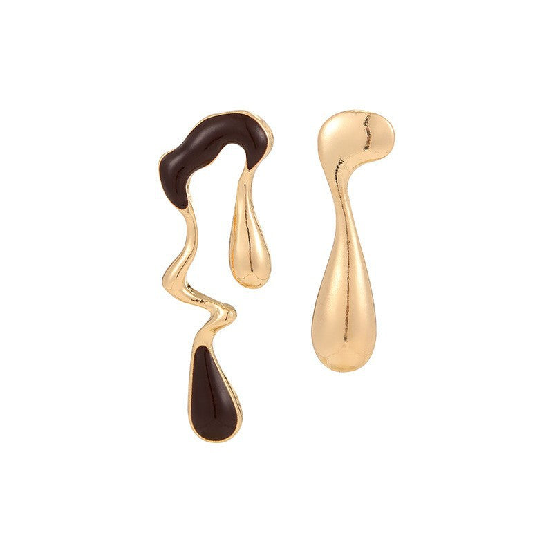 Irregular Line Water Drop Small Jewelry Earrings