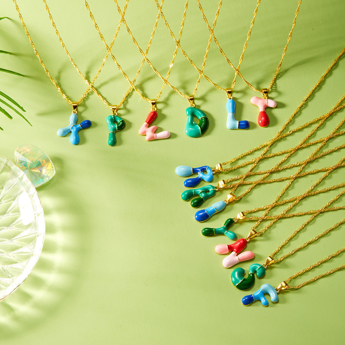 Letter Fashionable Dopamine Color Bubble Clavicle Necklaces