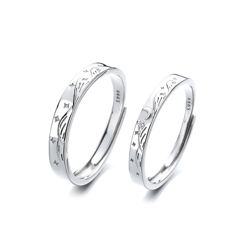 Pair Design Open End Creative Ornament Rings