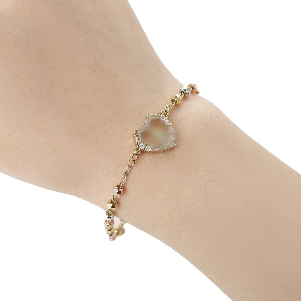 Women's Cross Bead Copper Color Light Luxury High-grade Bracelets