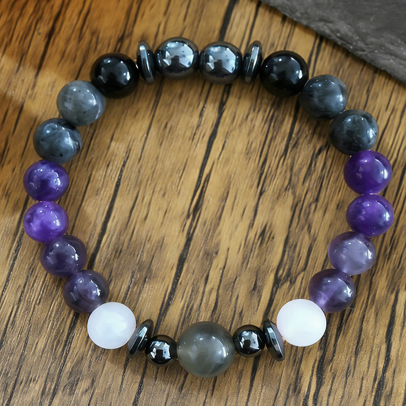 Healing Lovelorn Female Natural Stone Glitter Amethyst Good Bracelet