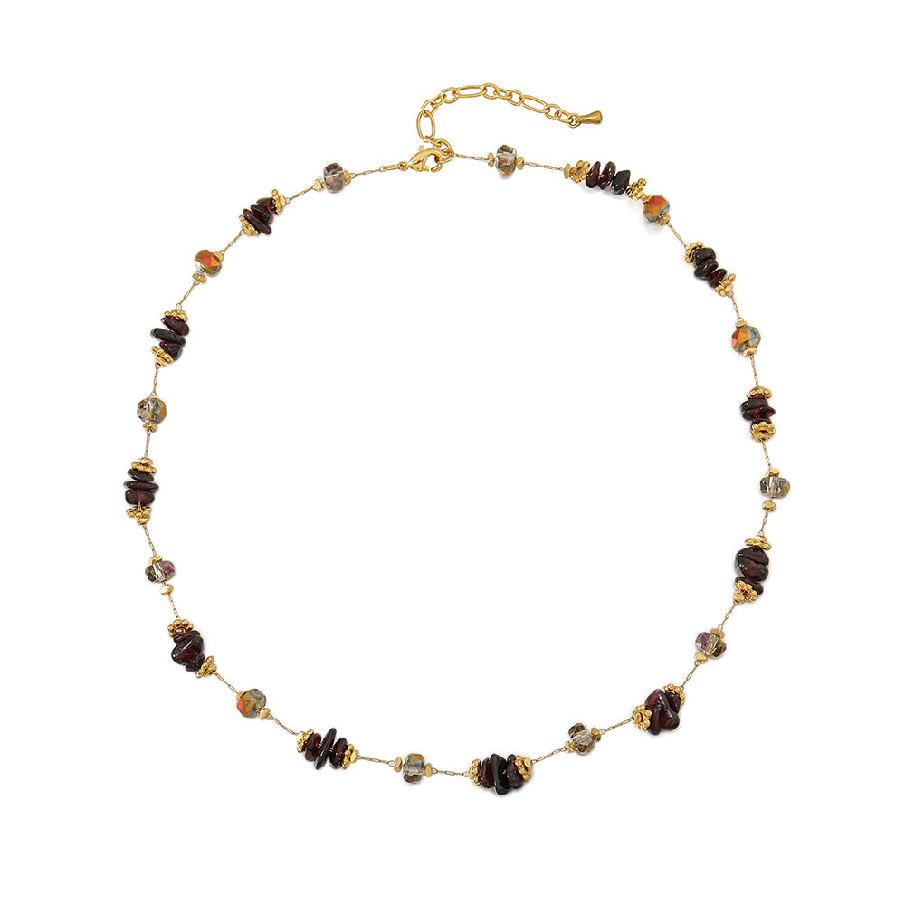 Natural Tigereye Irregular Beaded Accessories Niche Retro Clavicle Necklaces