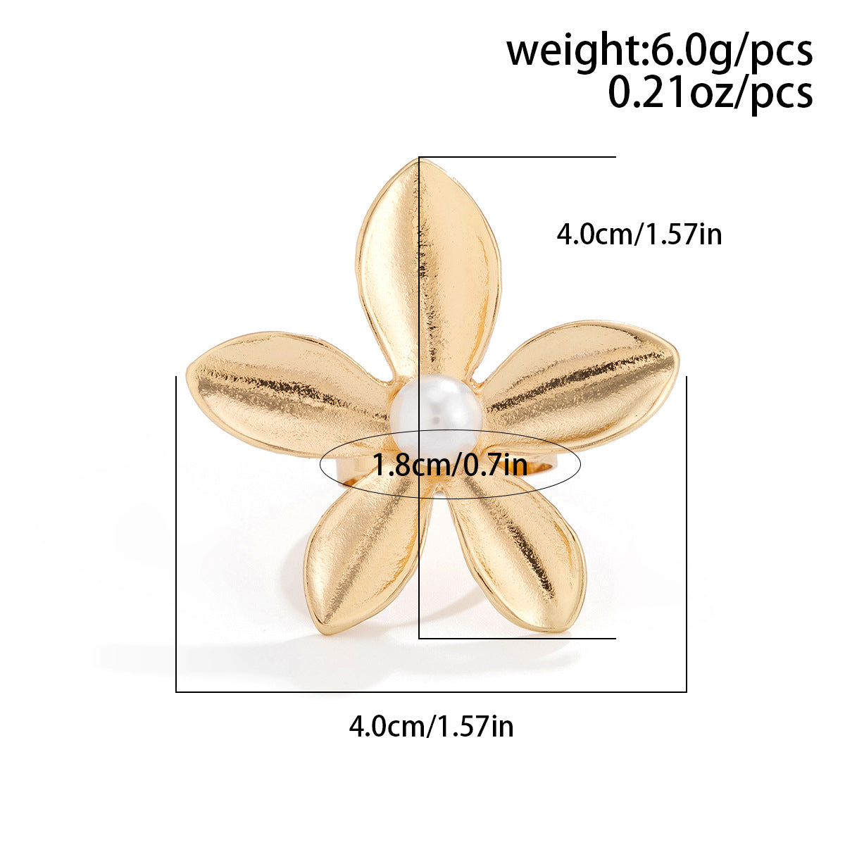 Style Metal Irregular Water Drop Petal Rings