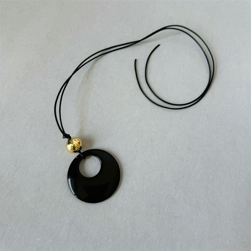 Women's Stone Rope Long Chinese Design High Sense Necklaces