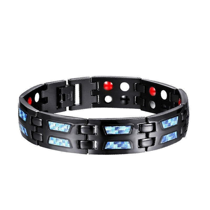 Men's Double Row Magnet Fashion Carbon Fiber Bracelets
