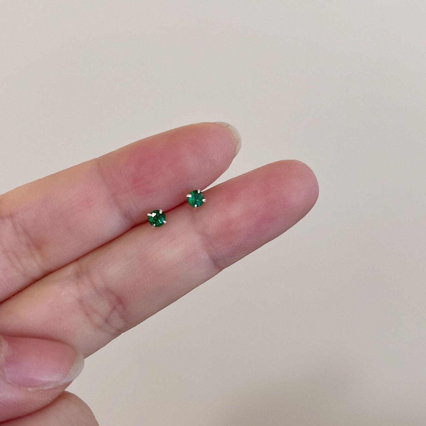 Women's Mini Small Summer Simple Color Rhinestone Earrings