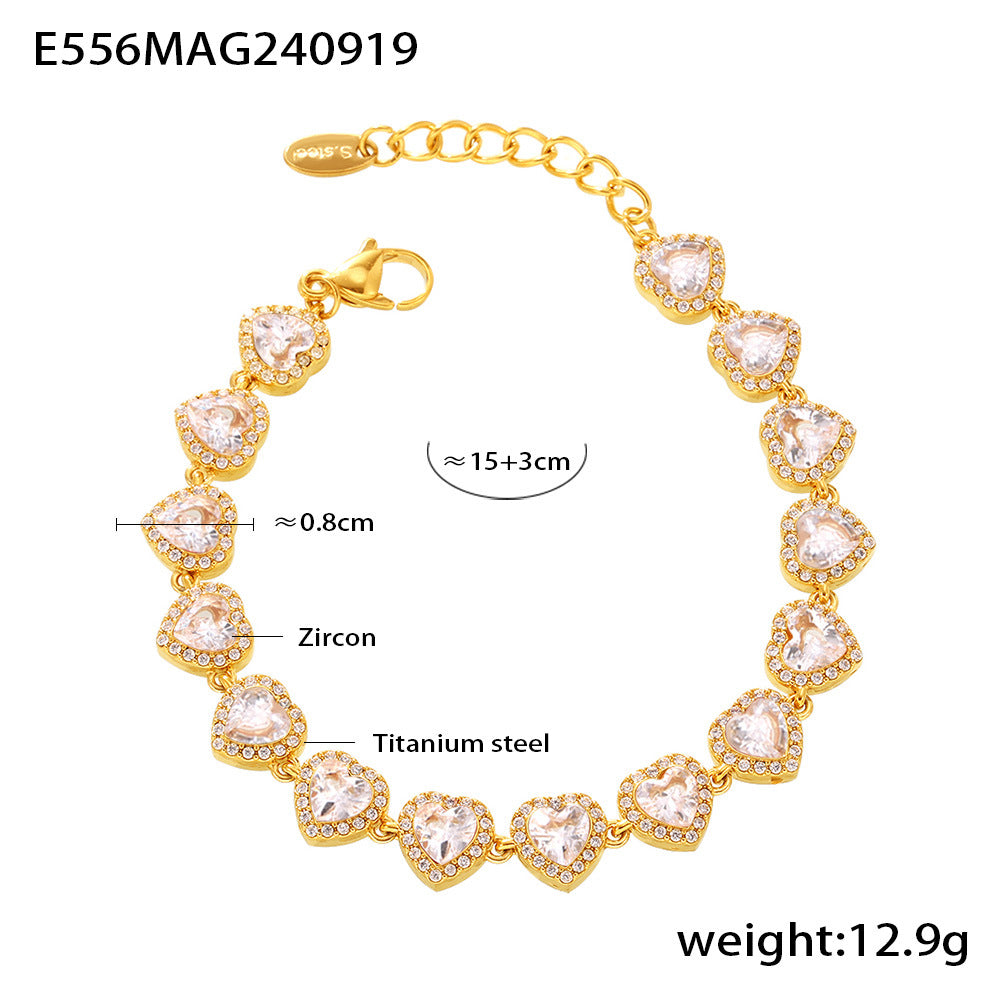 Stainless Steel Zircon Fashion Dopamine Advanced Shining Bracelets
