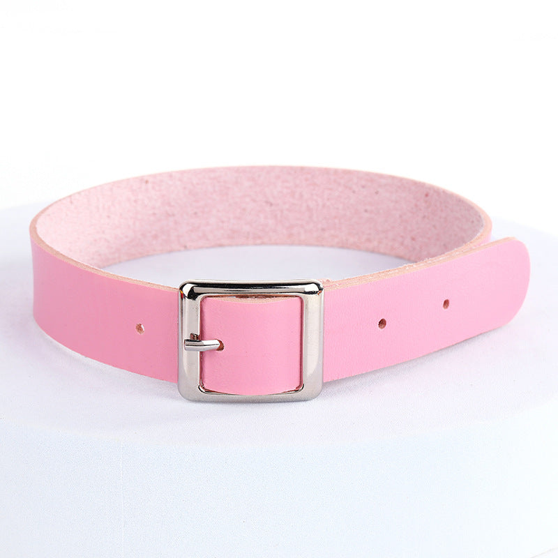 Simple Choker Punk Street Shot Chain Square Collar