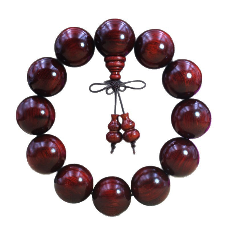 Women's & Men's Rhinoceros Horn Rosewood Prayer Bead High Density Lobular Scattered Beads Bracelet